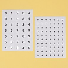 0JS9 원형 숫자 번호 스티커 1장 옵션 1
