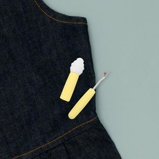 미니 재봉틀 손바늘 제거기 밝은 노란색 고무 바느질 도구 제거 수리에 필수품, 1개, 기본