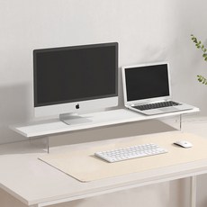 디오니 높이조절 모니터 받침대 선반 데스크테리어 책상정리, 화이트