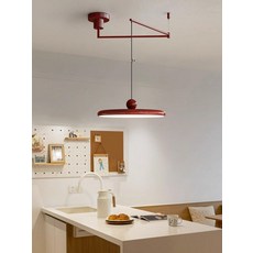 북유럽 천장조명 펜던트 크롬 식탁 관절 샹들리에 레드 40cm 37W 삼색 조광, 레드 50cm 60W