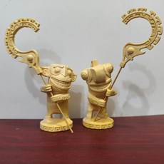黃楊木 魔童哪吒結界獸 一對, 如圖所示, 1個