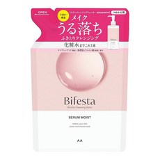 Bifesta(비페스타) 미셀라 클렌징 워터 모이스트 리필용 닦아내는 타입 촉촉한 보습 화장수 유래 오일 프리 무향 360ml, 1개, 1g