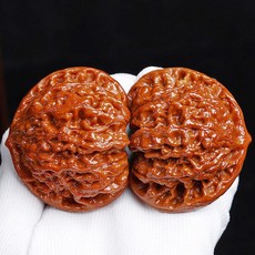 호두 지압볼 호두형 마사지 손바닥 지압 휴대용 호두알, 폴리싱 왕용 대관모 51mm, 1개, 기본 색상