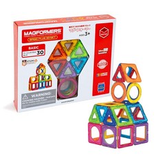 보넬룬드 BorneLund 머그 포머 MAGFORMERS 기본 플러스 세트 30 개 3세경부터 교육 완구 자석 자석 블록 MF715015, 1개, 상세페이지 참조