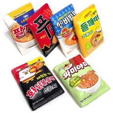 패러디 라면 스퀴시 말랑이 주물럭 (6개) 스퀴시볼 촉감놀이 장난감 심심풀이 단체선물 스트레스볼, 1개, 단품