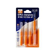 이크린 치간칫솔 I자형 4P 휴대용 0.8mm, 5개