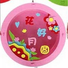 向日葵 宮燈DIY材料包 不織布親子手作 春節裝飾禮物 簡單操作 粉色, 1個, 粉色框