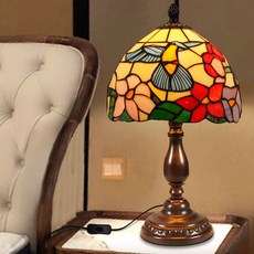 스테인드글라스 침실등 단스탠드 앤틱 침실조명 램프, 스위치 버튼, A. 노란색 지중해 테이블 램프