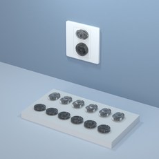 插座保護蓋 兒童安全防護蓋 寶寶防觸電電源保護套 嬰兒插頭堵, 透明旋轉插座保護蓋-黑透,6個三孔+6個兩孔, 1個