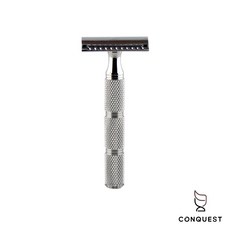 【CONQUEST】義大利 RazoRock Mission 傳統刮鬍刀 封閉式刀頭 316L不鏽鋼手柄, 1個, 1