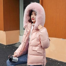 여성 유광 패딩 방수 및 내유성 용 짧은 겨울 느슨한 밝은 다운 재킷