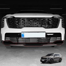 기아 소렌토 2024 2025 2026 프론트 립 범프 그릴 장식 커버 외부 스타일 범퍼 하단 스트라이프 커버와 호환 (글로스 블랙)145876, 탄소 섬유 패턴