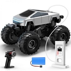 사이버 트럭 RC카 수륙 양용 차 락크롤러 4WD 자동차, 화이트 컨셉카 미스트+듀얼모드, 배터리1개+부속품+선물상자