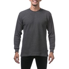 Pro Club 남성용 고중량 면 긴소매 보온 탑 블랙 5XL 헤더 그레이_154752, Small_154752, 차콜