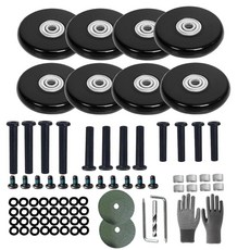 수하물 여행 가방 교체 바퀴 지름 54mm 8피스 두께 0.55인치/14mm 휠 3가지 사이즈 차축 내마모성 음소거 고무 회전 캐스터 수리 키트 트롤리 가방 여행 박스용