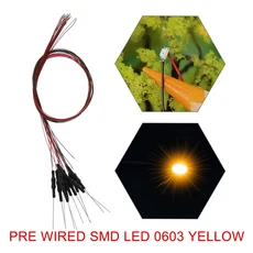 20pcs 사전 배선 길이 30awg 와이어 SMD LED 0402 조명 납땜 저항기 12V 흰색 빨간색 파란색, 16 0603 Yellow