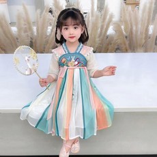 兒童漢服女童春夏古風襦裙中國風公主裙薄款
