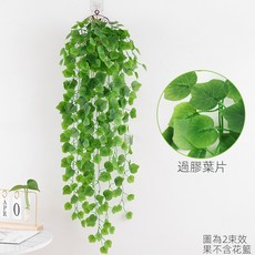 仿真綠蘿客廳掛墻綠植 壁掛植物裝飾 垂吊假花藤 條室內藤蔓吊蘭吊籃, 紅色 過膠葡萄吊蘭2束, 1個