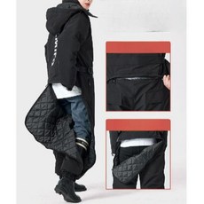 오토바이 방한복 겨울 우주복 라이더 배달 스즈끼복 점퍼 바람막이 작업복, D. 탈착식모자 남녀공용-블랙XXL