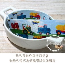 Smiko腸腸妞 20mm建築英雄工程車雙面織帶, 藍天綠地工程車,1碼（91公分）