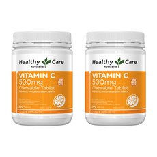 Healthy Care 維他命C 500mg 咀嚼錠 澳洲製造支持免疫系統健康, 1個, 2瓶共1000顆