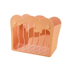 플린트 토끼 건초 피더 기니피그 덜 폐기물 랙 흰 족제비 친칠라 작은 동물을위한 관리자 먹이기, Pink, 1개