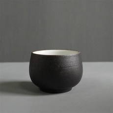 해피유통 빈티지 도자기 에스프레소 컵 핸드메이드 레트로 스타일 커피 컵 선물용, 장군, 440-D 현암 향컵(블랙) 130ml