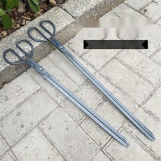 [정겨운 시골풍경] 부지깽이 가정용 연탄 난로 롱집게, 40cm 코팅 손잡이