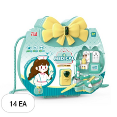 WANYE TOYS 소꿉놀이 가방 세트 메디컬 병원놀이, 혼합색상, 14개