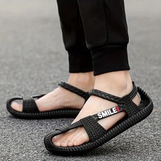 남성 여름 짚신 샌들 로마식 짜임 스트랩 슈즈 빈티지 가벼운 해변 비치화