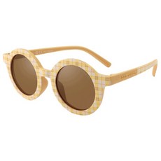 Grech&Co 兒童款 經典圓框偏光太陽眼鏡 嬰幼童用 - Sienna Gingham 格紋棕, 18個月至8歲