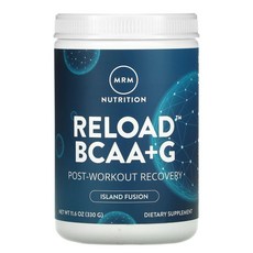 MRM Nutrition RELOAD BCAA+G 워크아웃 리커버리 아일랜드 퓨전 330g(11.6oz), 성인남녀공용, 952.544g, 1개