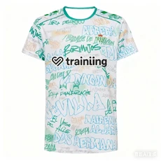 25-26 레알 베티스 화이트 그래피티 트레이닝 저지 통기성 캐주얼 소년 소녀 및 어린이에게 적합, 10 100-110, 01 V746