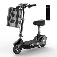 접이식 앉아서타는 전동킥보드 전기 좌식 킥보드, 블랙, 24V, 1개