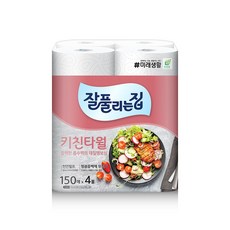 잘풀리는집 천연펄프 키친타올, 150매, 4개
