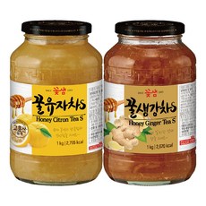 꽃샘 꿀유자차S 1kg + 꿀생강차S 1kg, 1세트