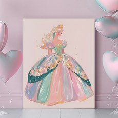 동화감성 공주포스터 시리즈2 18종 1-10 카페 아이방꾸미기 핑크인테리어 캔버스 그림액자 출산선물 키즈룸꾸미기 아이감수성 높이기, 캔버스액자 (21x26cm)