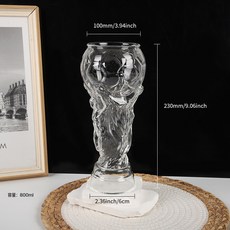 DFMEI 創意大容量大力神杯精釀啤酒杯高鵬硅玻璃酒館個性世界足球啤酒杯, 1個, 足球杯 — 大號800ML:單獨包裝