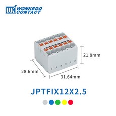 와이어 커넥터 플러그인 PTFIX 접합 전기 분배기 레일 가이드 터미널 출력 1개 블록 가능 정션 다중 박스, Red, PTFIX12X2 5