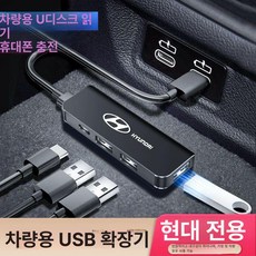 [다있지롱] 차량용 USB 확장기 타입C 데이터 케이블 어댑터, 하이퍼톤 USB 인터페이스를 주문 시 명시해 주십시오., 기본 색상