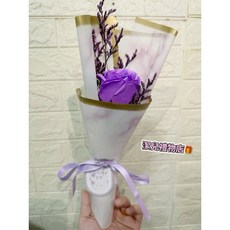 潔兒禮物店 紫玫瑰花束, 紫玫瑰+禮物袋