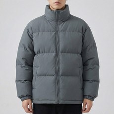 스토리원 남녀공용 심플 하이넥 오버핏 숏패딩 베이직 JG-FWJK019