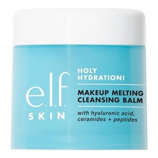 E.l.f. SKIN 미니 홀리 하이드레이션! 메이크업 멜팅 클렌징 밤 페이스 클렌저 및 메이크업 리무버 피부에 수분을 공급하는 히알루론산 함유 12.8g(0.4온스), 12.8g