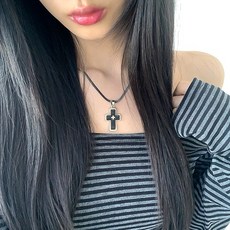 [강추/가성비/2col] 퓨즈 컬러 크로스 십자가 펜던트 목걸이