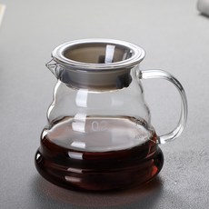 해피유통 핸드드립 커피 필터 컵 유리 드리퍼 웨이브 디자인 주방 액세서리, 600ML 구름 주전자