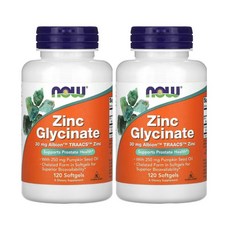 Now Foods 아연 글리시네이트 소프트젤 120정, 2개