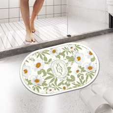디아쿠아 미끄럼방지 규조토 인테리어 꽃무늬 발매트, 바람꽃