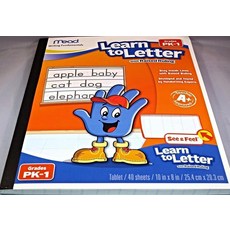 Mead See and Feel Learn to Letter Raised Ruling Grade PK-1 25.4 x 20.3cm(10 8인치) 40개 (48170), Mead See and Feel Learn to Let