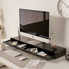 블랑 프리미엄 듀얼 철제 모니터 받침대 1000, 블랙