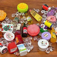 帶燈微縮1:12娃娃屋迷你冰箱，仿真廚房場景配件，兒童過家家玩具，精緻燈光效果，安全材質, 1個, 配件10果蔬+20隨機食玩